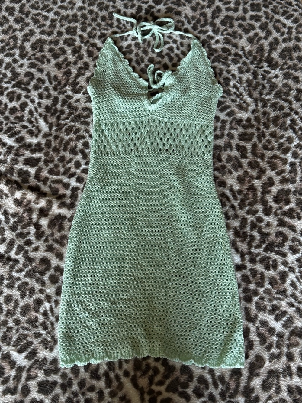 Wild Fable Green Crochet Halter Swim Cover-Up Dress XS